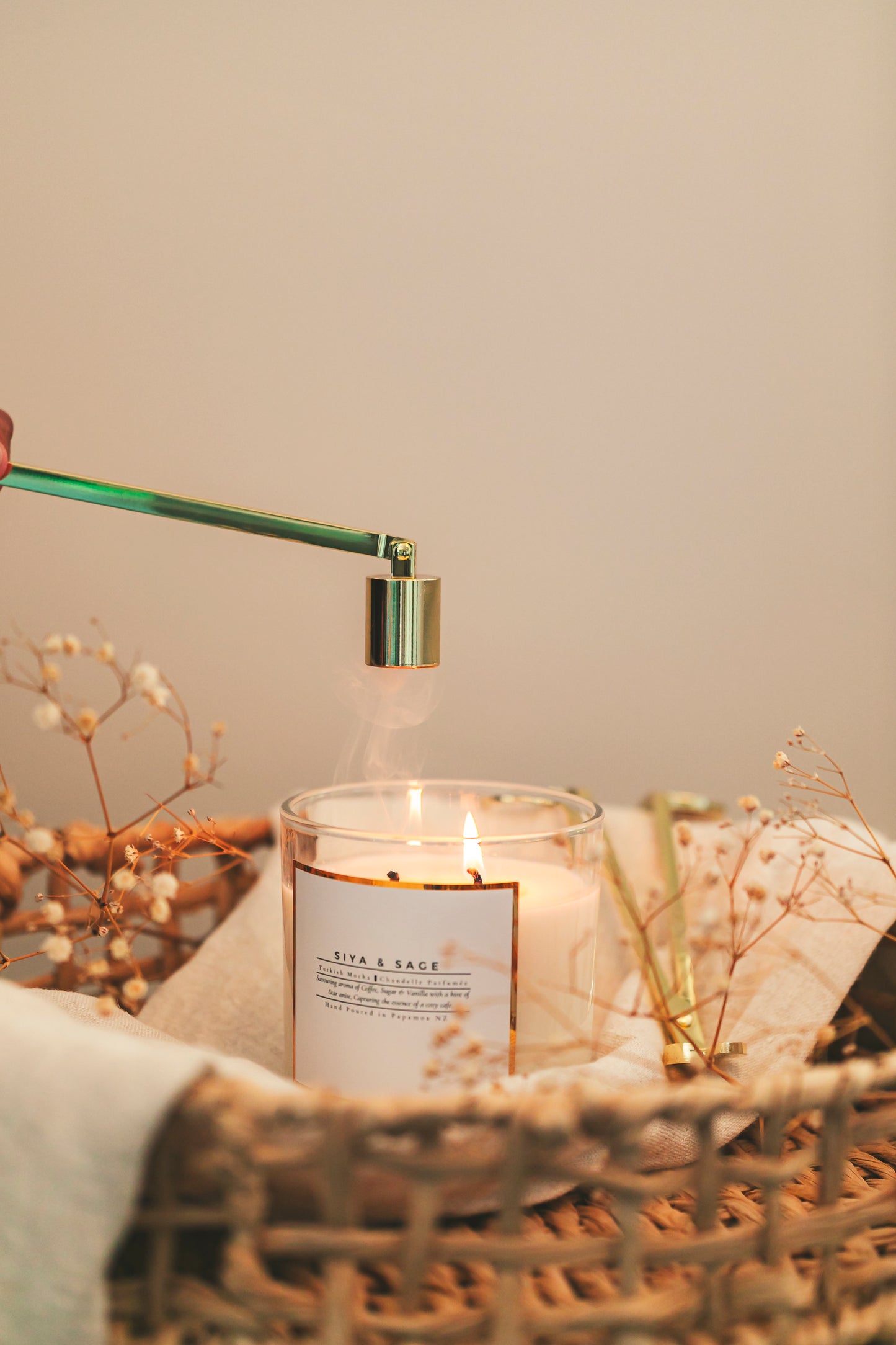 Luxury Wick Trimmer, Snuffer & Base Set