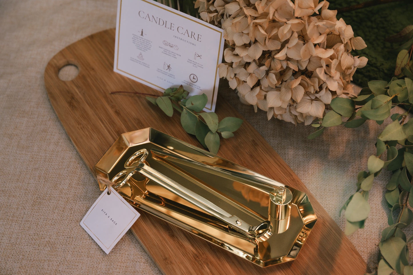 Luxury Wick Trimmer, Snuffer & Base Set