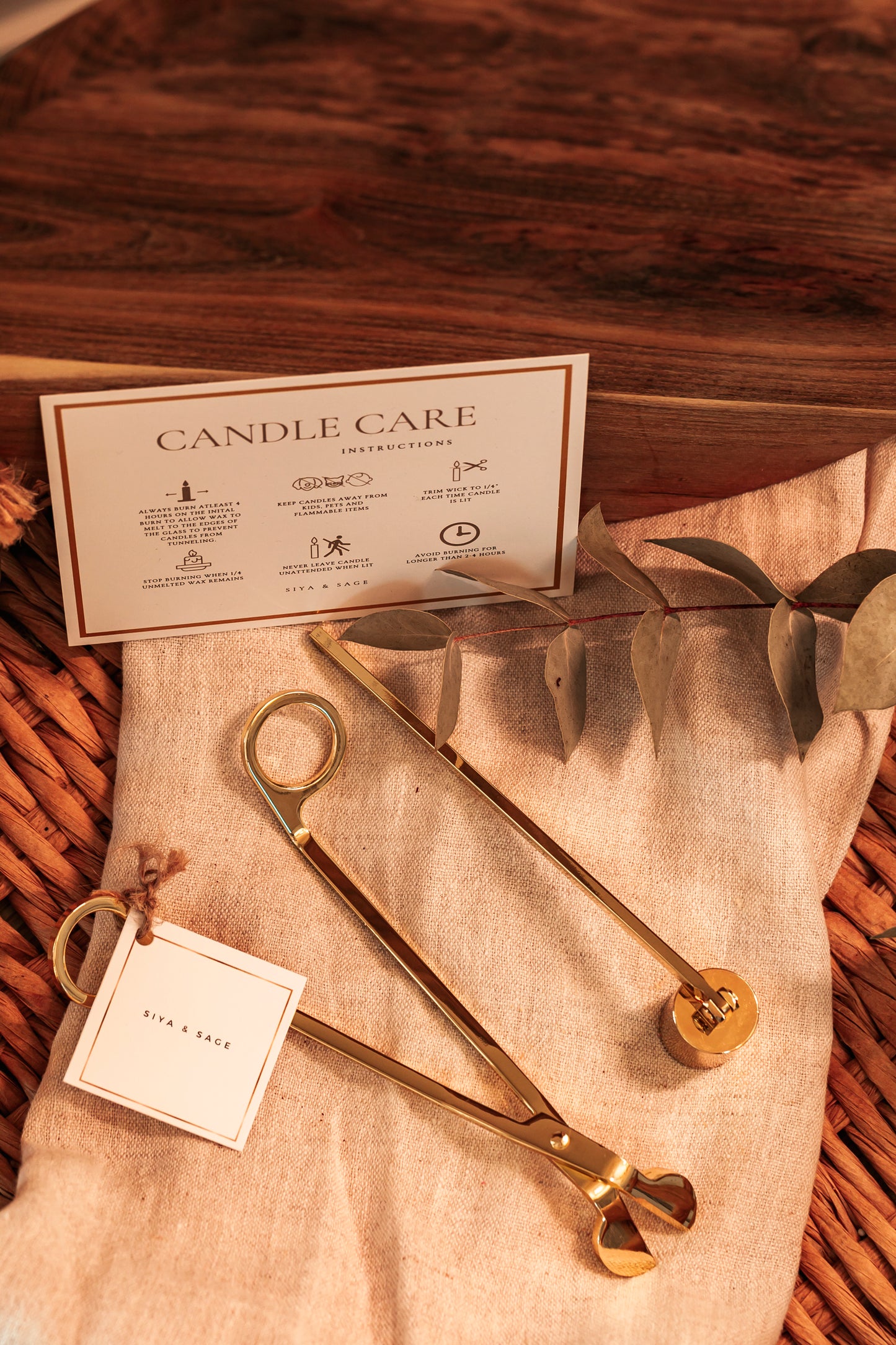 Luxury Wick Trimmer, Snuffer & Base Set